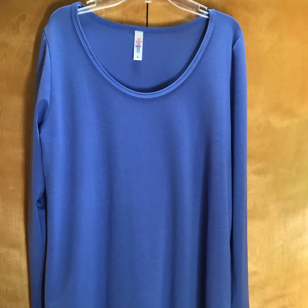 Brilliant blue long sleeve tee shirt